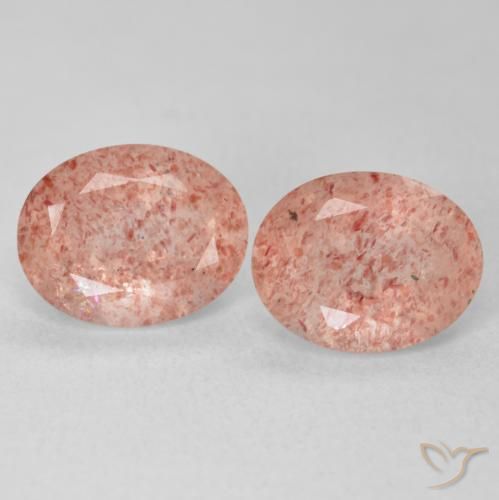 3.82 ctw Pink Strawberry Quartz Stones, Natural Strawberry Quartz in Oval Facet Shape for Sale