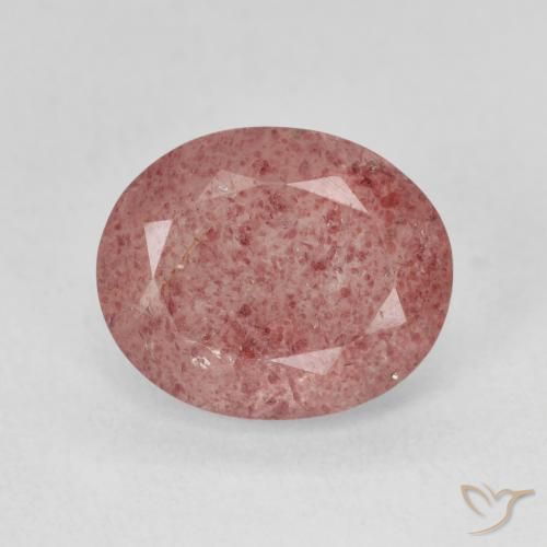 4.56ct Natural Medium Light-Pink Strawberry Quartz, Oval, Translucent