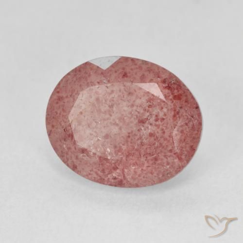 4.56 ct Pink Strawberry Quartz Stone, Natural Strawberry Quartz in Oval Facet Shape for Sale