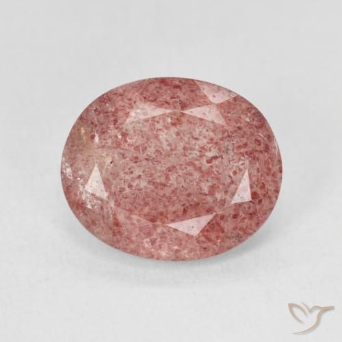 4.13ct Natural Light Rose Pink Strawberry Quartz, Oval, Translucent