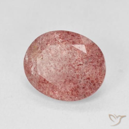 4.13 ct Pink Strawberry Quartz Stone, Natural Strawberry Quartz in Oval Facet Shape for Sale