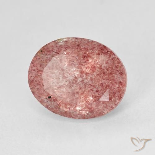 4.75 ct Pink Strawberry Quartz Stone, Natural Strawberry Quartz in Oval Facet Shape for Sale