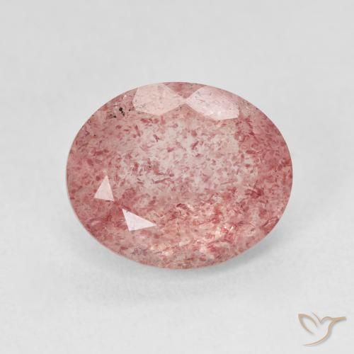 4.41ct Natural Medium Light-Pink Strawberry Quartz, Oval, Translucent