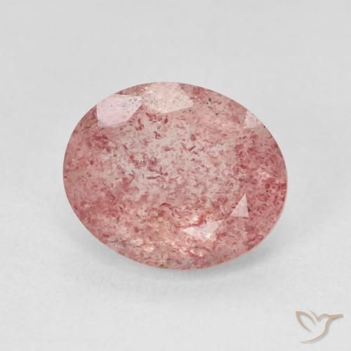 4.41 ct Pink Strawberry Quartz Stone, Natural Strawberry Quartz in Oval Facet Shape for Sale