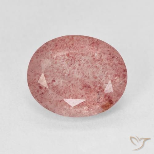 4.44ct Natural Medium Light-Pink Strawberry Quartz, Oval, Translucent