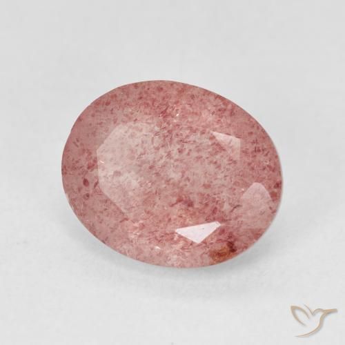 4.44 ct Pink Strawberry Quartz Stone, Natural Strawberry Quartz in Oval Facet Shape for Sale
