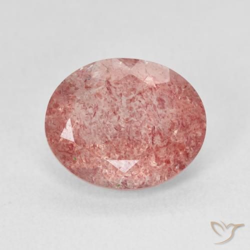 4.32ct Natural Medium Light-Pink Strawberry Quartz, Oval, Translucent