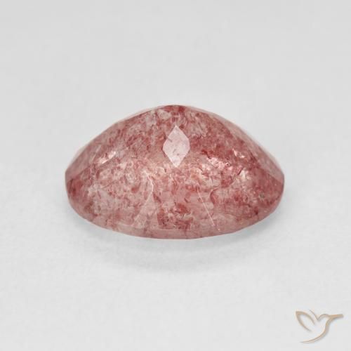 Strawberry Quartz Gemstone in 12 x 10 mm (calibrated) Size for Sale, Strawberry Quartz Stone in Medium Light-Pink Color