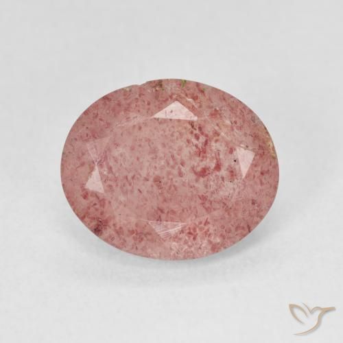 4.06ct Natural Light Rose Pink Strawberry Quartz, Oval, Translucent