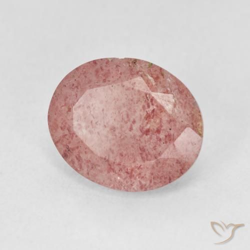 4.06 ct Pink Strawberry Quartz Stone, Natural Strawberry Quartz in Oval Facet Shape for Sale