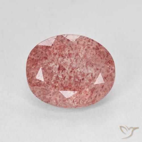 4.59ct Natural Medium Light-Pink Strawberry Quartz, Oval, Translucent