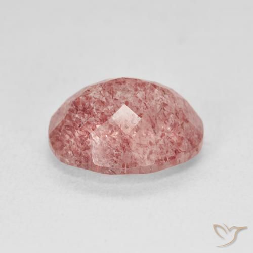 Strawberry Quartz Gemstone in 12 x 10 mm (calibrated) Size for Sale, Strawberry Quartz Stone in Medium Light-Pink Color