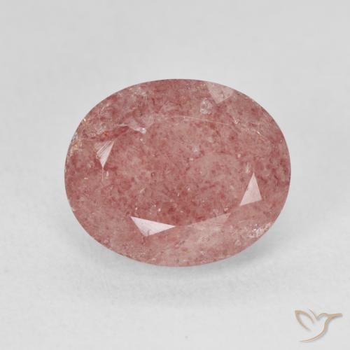 5.11ct Natural Medium Light-Pink Strawberry Quartz, Oval, Translucent