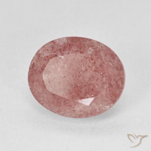 5.11 ct Pink Strawberry Quartz Stone, Natural Strawberry Quartz in Oval Facet Shape for Sale