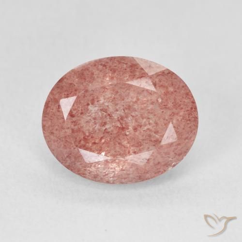 4.58ct Natural Light Rose Pink Strawberry Quartz, Oval, Translucent