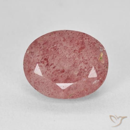 5.20ct Natural Light Rose Pink Strawberry Quartz, Oval, Translucent