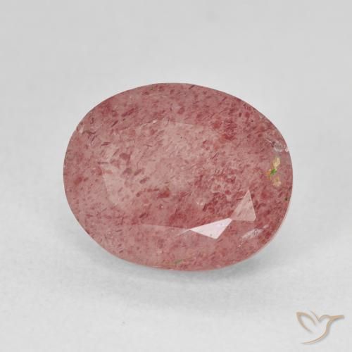 5.20 ct Pink Strawberry Quartz Stone, Natural Strawberry Quartz in Oval Facet Shape for Sale