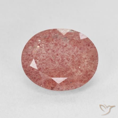 4.50ct Natural Raspberry Pink Strawberry Quartz, Oval, Translucent