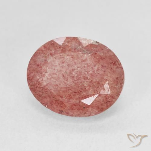 4.50 ct Pink Strawberry Quartz Stone, Natural Strawberry Quartz in Oval Facet Shape for Sale