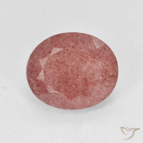 4.76ct Natural Medium Pink Strawberry Quartz, Oval, Translucent