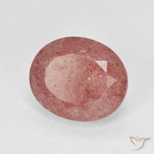 4.76 ct Pink Strawberry Quartz Stone, Natural Strawberry Quartz in Oval Facet Shape for Sale