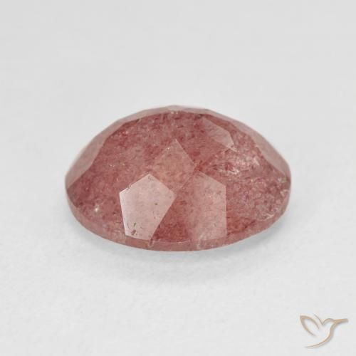 Strawberry Quartz Gemstone in 12 x 10 mm (calibrated) Size for Sale, Strawberry Quartz Stone in Medium Pink Color