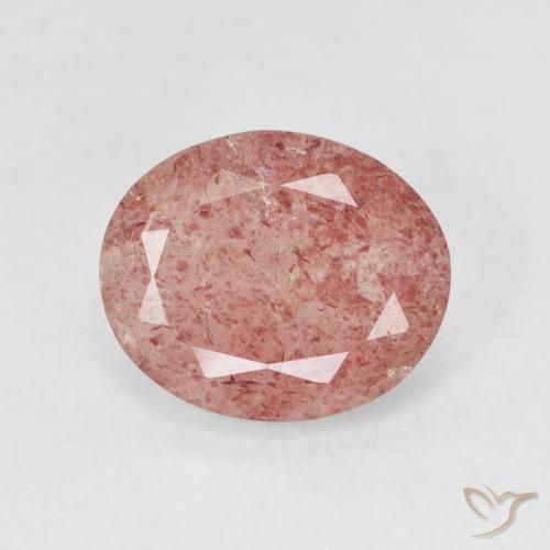 3.74ct Natural Medium Pink Strawberry Quartz, Oval, Translucent