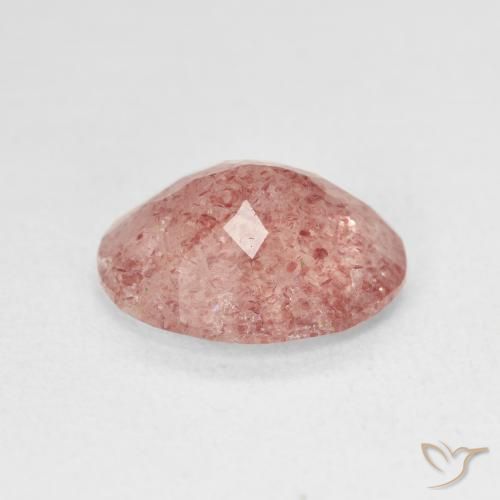 Strawberry Quartz Gemstone in 12 x 10 mm (calibrated) Size for Sale, Strawberry Quartz Stone in Medium Pink Color