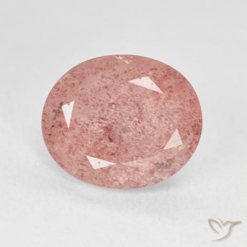 4.81ct Natural Medium Light-Pink Strawberry Quartz, Oval, Translucent