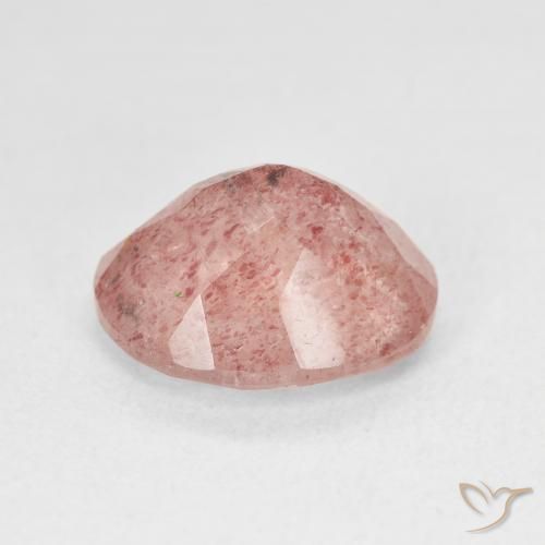 Strawberry Quartz Gemstone in 12 x 10 mm (calibrated) Size for Sale, Strawberry Quartz Stone in Medium Light-Pink Color