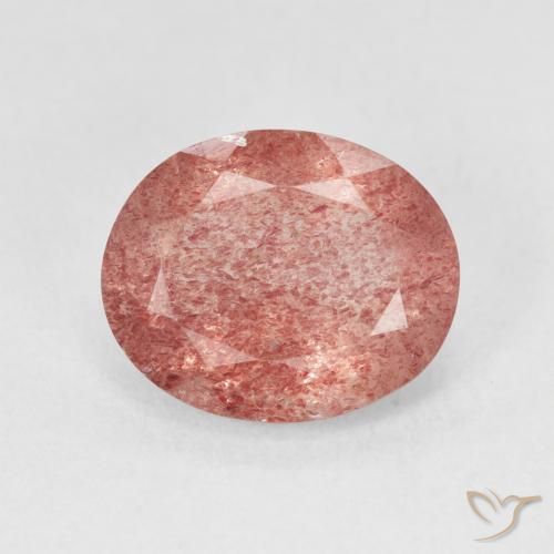 3.99ct Natural Raspberry Pink Strawberry Quartz, Oval, Translucent