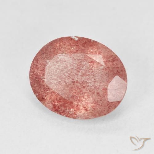 3.99 ct Pink Strawberry Quartz Stone, Natural Strawberry Quartz in Oval Facet Shape for Sale