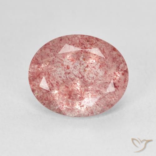 4.27ct Natural Medium Light-Pink Strawberry Quartz, Oval, Translucent