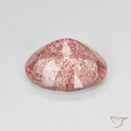 Strawberry Quartz Gemstone in 12 x 10 mm (calibrated) Size for Sale, Strawberry Quartz Stone in Medium Light-Pink Color