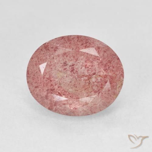 4.90ct Natural Light Rose Pink Strawberry Quartz, Oval, Translucent