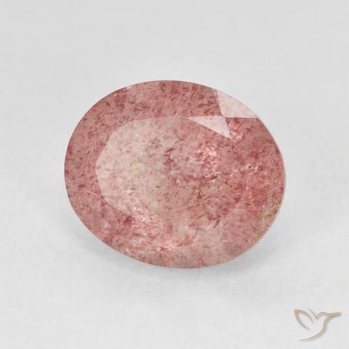4.90 ct Pink Strawberry Quartz Stone, Natural Strawberry Quartz in Oval Facet Shape for Sale