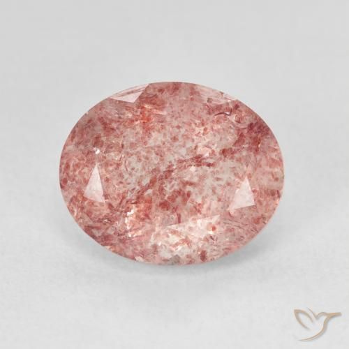 4.47ct Natural Light Rose Pink Strawberry Quartz, Oval, Translucent