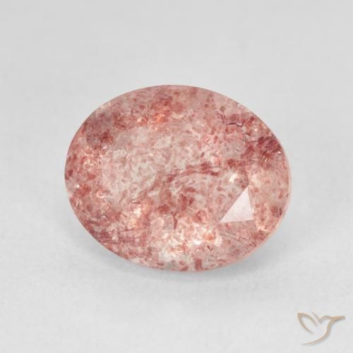 4.47 ct Pink Strawberry Quartz Stone, Natural Strawberry Quartz in Oval Facet Shape for Sale