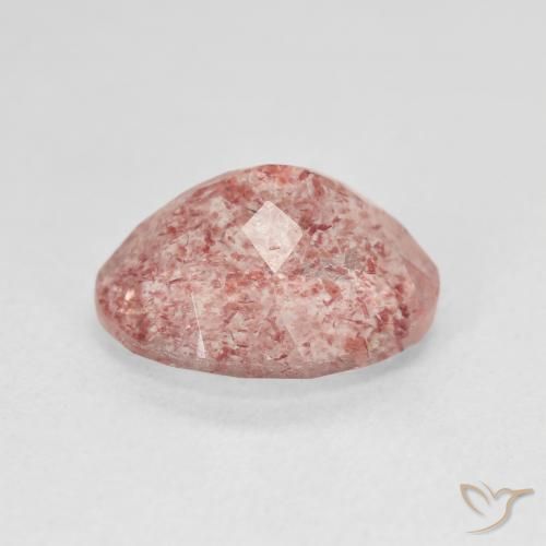 Strawberry Quartz Gemstone in 12 x 10 mm (calibrated) Size for Sale, Strawberry Quartz Stone in Light Rose Pink Color