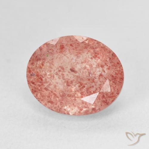 5.23 ct Pink Strawberry Quartz Stone, Natural Strawberry Quartz in Oval Facet Shape for Sale