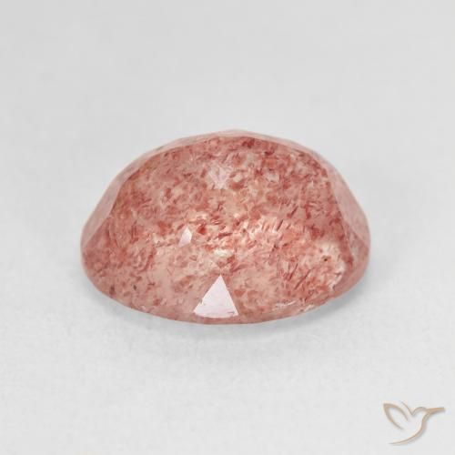Strawberry Quartz Gemstone in 12 x 10 mm (calibrated) Size for Sale, Strawberry Quartz Stone in Orangish Pink Color