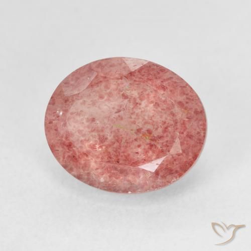 5.20ct Natural Dark Pink Strawberry Quartz, Oval, Translucent