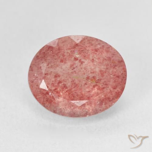 5.20 ct Pink Strawberry Quartz Stone, Natural Strawberry Quartz in Oval Facet Shape for Sale