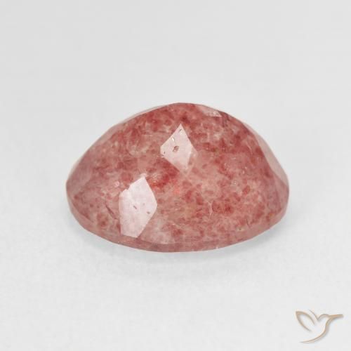 Strawberry Quartz Gemstone in 12 x 10 mm (calibrated) Size for Sale, Strawberry Quartz Stone in Dark Pink Color