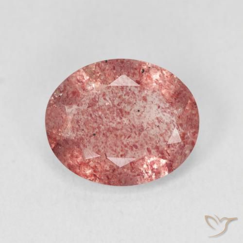 3.28ct Natural Orangish Pink Strawberry Quartz, Oval, Translucent