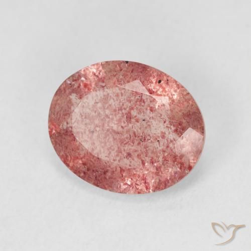 3.28 ct Pink Strawberry Quartz Stone, Natural Strawberry Quartz in Oval Facet Shape for Sale