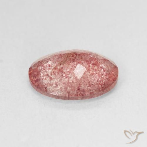 Strawberry Quartz Gemstone in 12 x 10 mm (calibrated) Size for Sale, Strawberry Quartz Stone in Orangish Pink Color