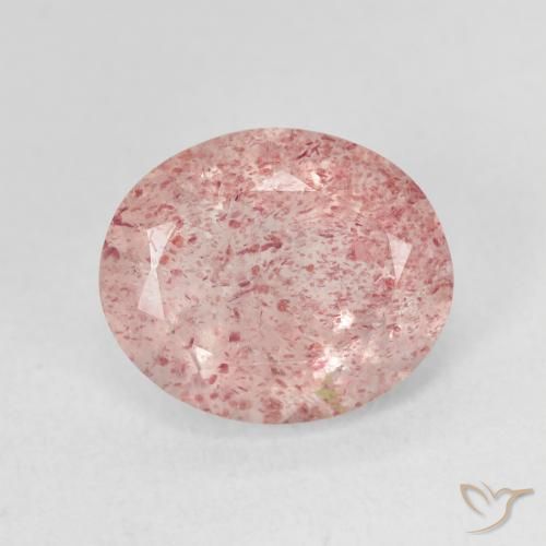 4.63ct Natural Medium Pink Strawberry Quartz, Oval, Translucent