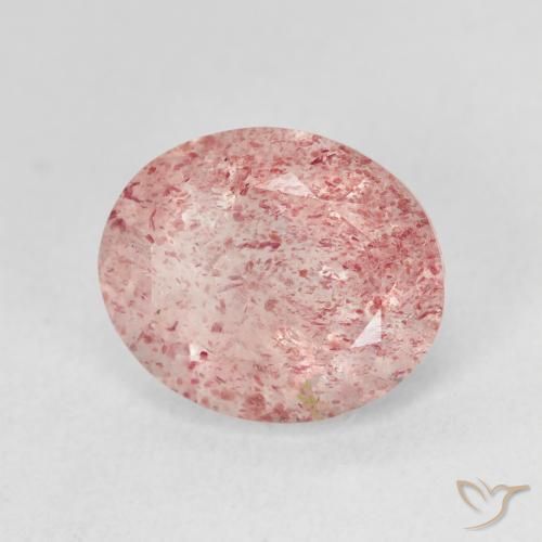 4.63 ct Pink Strawberry Quartz Stone, Natural Strawberry Quartz in Oval Facet Shape for Sale