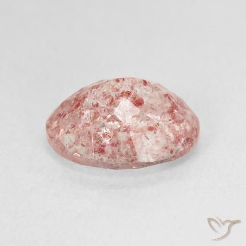 Strawberry Quartz Gemstone in 12 x 10 mm (calibrated) Size for Sale, Strawberry Quartz Stone in Light Pink Color